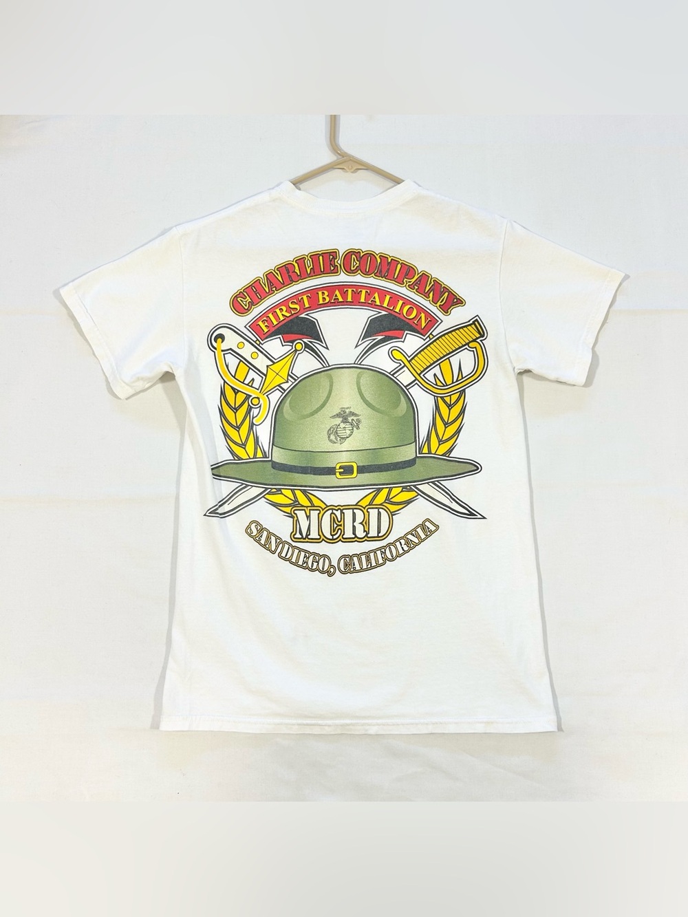 Marine Corps Recruit Depot MCRD Gildan Crewneck T-Shirt Sz S First Battalion